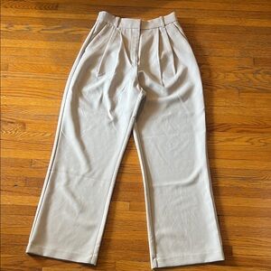 Abercrombie & Fitch Light Beige Curve Love High-Rise Pants